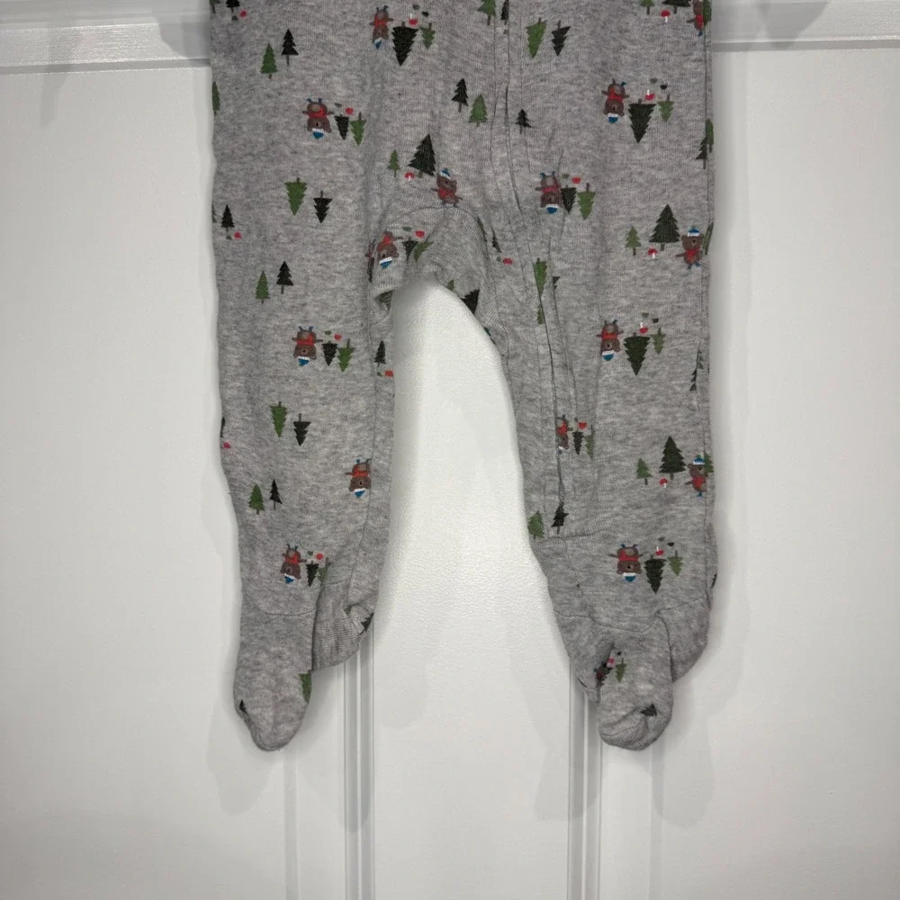 Little Wonders Baby Boys Gray Bear Tree Footed Pajamas Size 3-6 Months‎